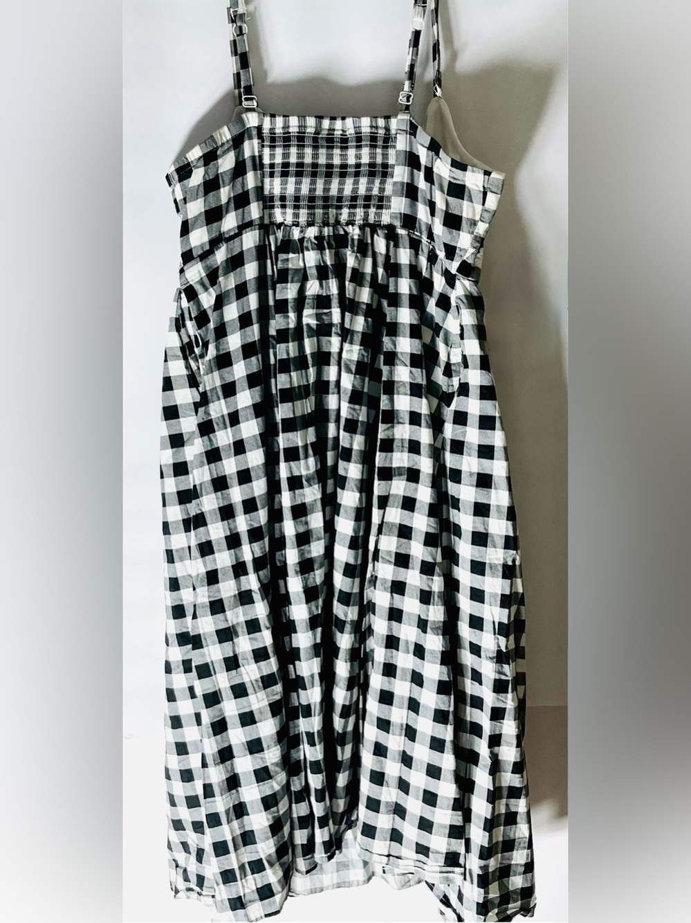 Torrid Black & White Gingham Midi Dress w/ Pockets Size 00 - Picture 2 of 6